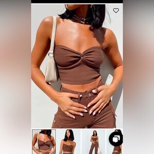 NWT Brown Strapless Top from Princess Polly